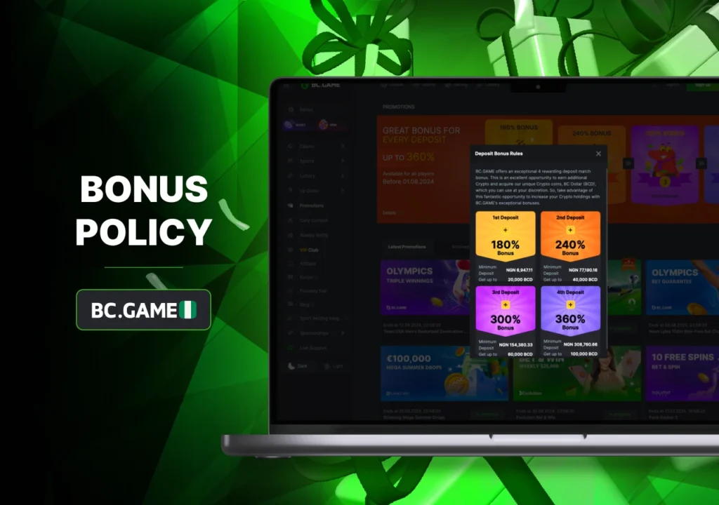 Bonus offers on BC Game platform