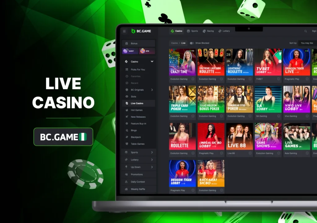 Variety of games at online casino bookmaker