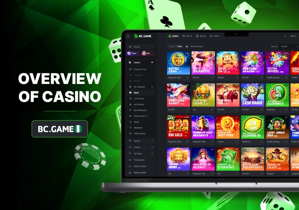 Variety of games on the bookmaker's platform in Nigeria