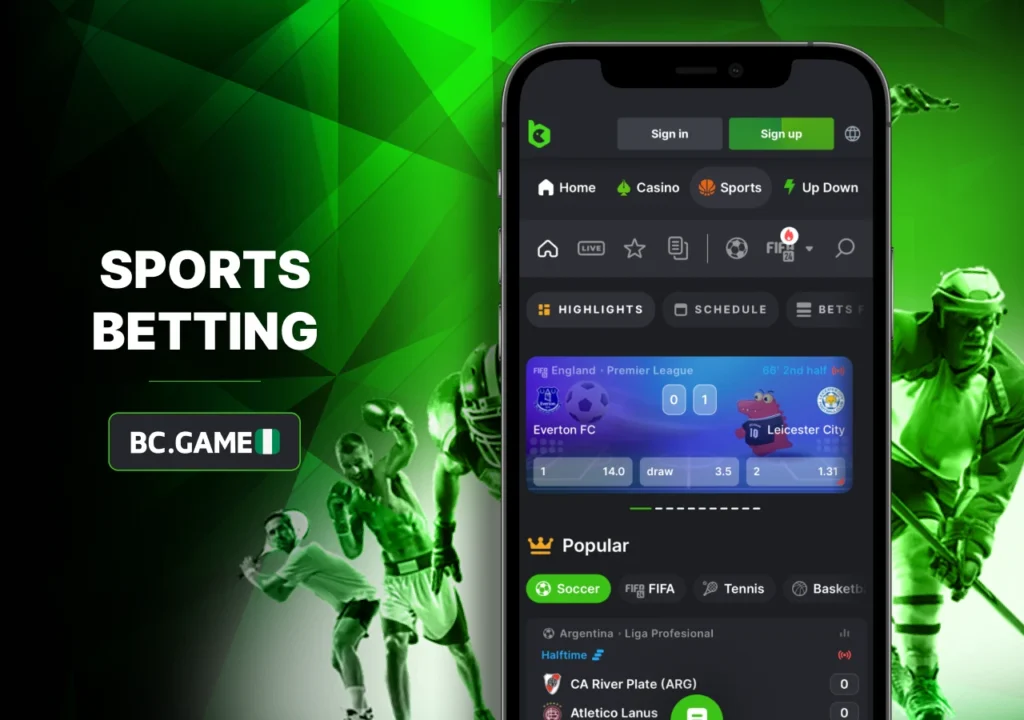 Sporting events on the BC Game platform